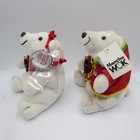 Vtg Collectible Coca Cola Bean Bag Plush Polka Dot Scarf   Polar Bear Manchu Wok
