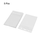 Vertical Clear Plastic Zip Lock Id Card Name Business Badge Holders Case 5pcs