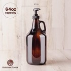 Half Gallon Glass Pump Dispenser Bottle  Large Jug With Pump For Laundry Soap   
