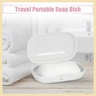 1pcs Portable Travel Soap Dish Box Soap Holder For Camping Gym With Cover White