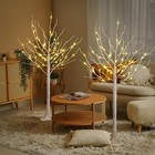  4 Feet 48l Led Birch Tree Lights  Pack Of 2  Warm White  For Holiday Party 