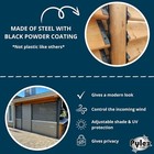 Pylex 11060 Deck Sunblind System  122cm  Black
