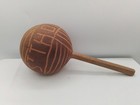 St Thomas Virgin Islands Vtg Coconut Carved Maraca Handmade Musical Instrument