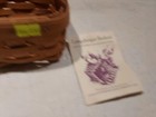 Longaberger 1994 Sweet Basil Basket Square With Leather Strap Handles 5    X 5   