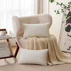 Ivory Chenille Throw Pillow Covers 12x20 Inch Pack Of 2 Modern Decorative Throw