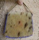 Vtg Alaska Souvenir Sealskin Fur Small Hand Beaded Coin Purse As Is