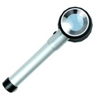 High Quality 10x Optical Glass Magnifier Lighted Jeweler Loupe W  Measure Scale