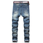 Men s Elastic Jeans Ripped Mesh Skinny Denim Casual Slim Fit Stretchable Pants