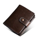 Men s Genuine Leather Rfid Blocking Wallet With Id Window   Coin Storage Pocket