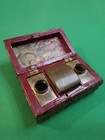 Antique Tea Caddy - French Leather - Book Shaped