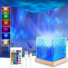 Ocean Wave Projector Light 16 Colors Ocean Lamp Water Ripple Cube Nigh