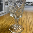 Libbey Wine Glass Cambridge Pattern  Diamond Cut Low Stem  Set 2 Vtg