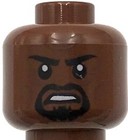 Lego New Reddish Brown Minifigure Head Dual Sided Black Eyebrows Black Goatee