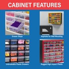 Akro-mils 24 Drawer Plastic Storage Organizer Cabinet For Garage Use  Black