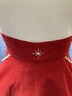 Vintage 1950s Handmade Sheer Red Christmas Half Apron With Shiny Ric-rac Read
