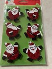3d Foam Christmas Stickers Glitter Santa Red Glitter Foam Santa Clause 12pcs
