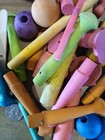 3 Pound 130 Piece Bird Toy Parts Assorted Small Medium Parrots Colored Wood