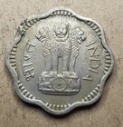 1959 India Ten 10 Naye Paise - Copper Nickel - World Coin - Asoka Lion - Indian
