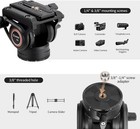75mm Fluid Video Head  17 6lb Load Capacity  Metal Camera Tripod Head
