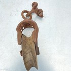 Cast Iron   Wood Pulley Block Marked 11599 Approx 8 Inch Antique Vintage