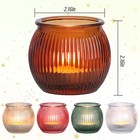20pcs Votive Candle Holders With 20pcs Tea Light Candles  5 Colors Tealight C   