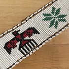 Antique Native American Seed Beaded Belt W Buckle Thunderbird Leather Vintage