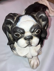 Pekingese Ceramic Black   White 12  Figurine Signed By Artist Margaret Prince