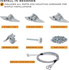 Double Garage Door Hardware Kit Roller hinge wire Rope For 16 x7  And 18 x7 
