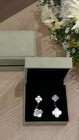 Vc   Arpels Vintage Alhambra Earrings Mother-of-pearl 2 Motifs White Gold