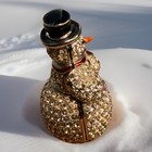 Estee Lauder Solid Beautiful Perfume Compact Sparkling Christmas Snowman Vintage