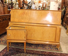 French Antique Hollywood Regency Queen Size Bed   2 Nightstand