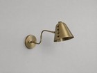 1950s Mid Century Modern Brass Wall Sconce Vintage Cone Shade Adjustable Lamp