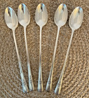 5 Vtg 1940 Desire Wm Rogers International Silverplate 7-1 2  Iced Tea Spoons Euc