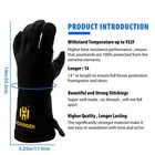 Hitbox Blk Heat Resistant Welding Gloves Bbq Gloves Fire Gloves Fireplace Gloves