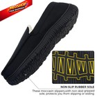 Mens Moccasin Slippers Plush Indoor Outdoor House Bedroom 11  Black