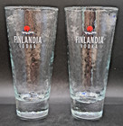 Vintage Finlandia Vodka Highball Glasses Set Of 2 Ice Texture Belgium 14oz