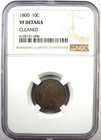 1800 Draped Bust Dime 10c Coin - Certified Ngc Vf Details - Very Rare Date 
