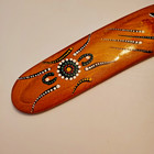 Handcrafted Hand Painted Wood Boomerang Signed 724 Aboriginal Kangaroo Australia