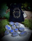 Egyptian Oracle Rune Stones  Wicca Pagan Witchcraft Divination Scarab Bag