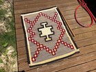 Unusual Pattern Antique Navajo Rug 51   By 38   Vintage 1930 s Era