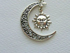 Crescent Moon And Sun Key Chain Clip For Purse Fob Backpack Bag Charm Bling