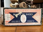 Vintage Chicago Women Roller Skates White No 78 Sp Wood Wheels   Box Size 7