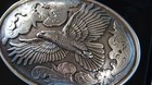 Nocona M f Western Oval Large Eagle Belt Buckle Silver Tone 37044