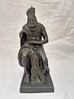 19th Antique Decorative Figure Of Moses French Bronze Statue After Michelangelo