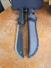 Gerber Fixed Blade Survival Machete Serrated Steel Blade Black Handle Sheath