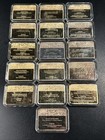 16 X 1 Oz 999 Silver Bars 24 Kt  Gold American Wildlife Collection  Toned 