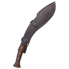 Condor King Kukri Machete Large Carbon Steel Blade Leather Sheath Walnut Handle