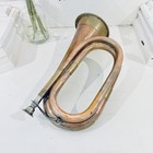 Vtg Solid Copper   Brass Bugle Us Military Cavalry Horn-musical Instrument
