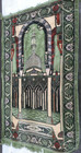 Turkish Prayer Rug Wall Tapestry Green Red Black Fringe 41x26 