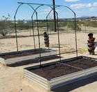 2 Pcs Galvanized Raised Garden Bed 8x4x1ft Silver Metal Planter Box